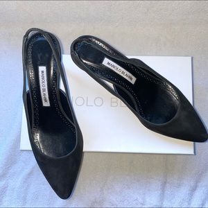 Manolo Blahnik strap mini heel